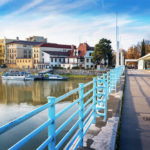 Bridge,To,Spa,Island,In,Piestany,,Vah,River,,Riverbank,,Blue